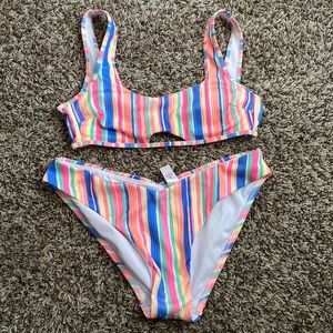 This is a striped bikini piece. I bought and only tried it on.